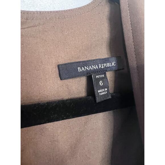 Banana Republic Dress Brown Cut Outs Size 6p Fit Flare Chic - Picture 4 of 8